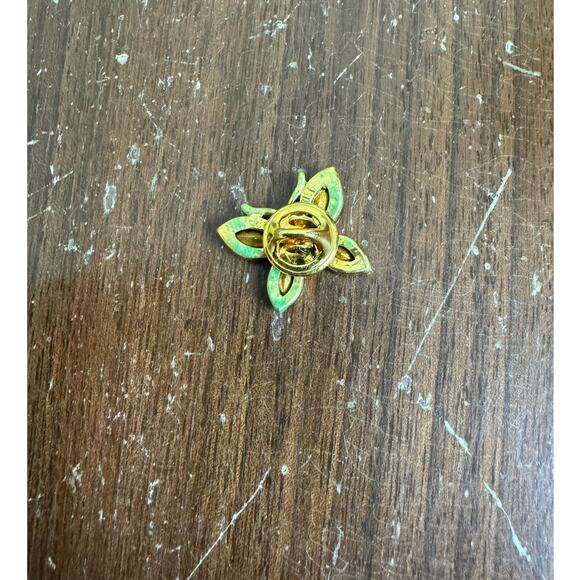 Vintage Ballou Pastel Bezel Rhinestone Gold tone Butterfly‎ Brooch Pin - Picture 4 of 4